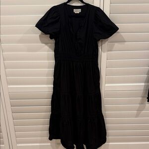 Anthropologie Black Midi Dress size large